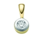 Preview: Anhänger 5,8mm rund bicolor mit Diamant 0,15ct 14Kt 585 GOLD