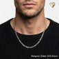 Preview: Kette Collier 3,2mm Figaro Panzer Silber 925 60cm