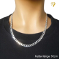 Preview: Kette Collier Panzer flach 7mm Silber 925, vergoldet, rosé vergoldet 60cm
