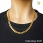 Preview: Kette Collier Panzer flach 7mm Silber 925 vergoldet 50cm