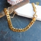 Preview: Kette Collier Panzer flach 7mm Silber 925 vergoldet 50cm