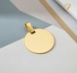 Preview: Anhänger Gravurplatte rund 16mm 8Kt Gold