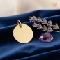 Preview: Anhänger Gravurplatte rund 14mm 14Kt 585 Gold