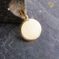 Preview: Anhänger Gravurplatte rund 14mm 14Kt Gold