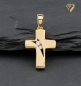 Preview: Anhänger Kreuz mattier/poliert Zirkonia 13x15mm 8Kt 333 GOLD