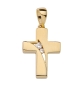 Preview: Anhänger Kreuz mattier/poliert Zirkonia 13x15mm 8Kt 333 GOLD