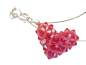 Preview: Kette Collier 3D-Herz Farbe Rose AB 40cm