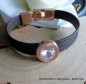 Preview: Armband Leder braun Edelstahl mit Kristall Stein oder Süßwasserperle nach Wahl