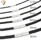 Preview: Lederband 2,5-8mm geflochten schwarz mit Edelstahl Bajonett