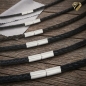 Preview: Lederband 2,5-8mm geflochten schwarz mit 925 Silber Bajonett