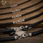 Preview: Lederband geflochten schwarz 2,5-8mm mit 925 Silber Karabiner