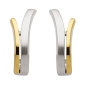 Preview: Creole 14,4x6,9mm bicolor rhodiniert vergoldet Silber 925