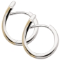 Preview: Creole 14,4x6,9mm bicolor rhodiniert vergoldet Silber 925