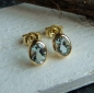 Preview: Ohrstecker Aquamarin 6x8mm oval 585 Gold