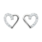 Preview: Ohrstecker Ohrring 9x8,9mm Herz mit Zirkonia Silber 925
