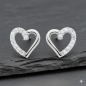 Preview: Ohrstecker Ohrring 9x8,9mm Herz mit Zirkonia Silber 925