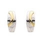 Preview: Creole 16,9x6,5mm Zirkonia bicolor rhodiniert vergoldet Silber 925