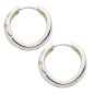 Preview: Creole 16,9x6,5mm Zirkonia bicolor rhodiniert vergoldet Silber 925