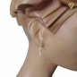 Preview: Ohrbrisur Ohrhänger Ohrringe 27x4,5mm Tropfenform mit Zirkonia Silber 925