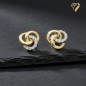 Preview: Ohrstecker 3 Ringe bicolor Zirkonia 14Kt 585 GOLD