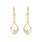 Preview: Ohrhänger Raute bicolor mit Zirkonia 8kt 333 GOLD