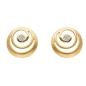 Preview: Ohrstecker rund 9,9mm matt poliert Zirkonia 8Kt 333 GOLD