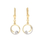 Preview: Ohrhänger Kreis 12,1mm bicolor mit Zirkonia 8kt 333 GOLD
