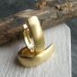 Preview: Creole oval 16x5,1mm Klappscharnier mattiert vergoldet Silber 925