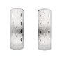 Preview: Creole 14,8x5,1mm satiniert diamantiert rhodiniert Silber 925