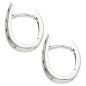 Preview: Creole 14,8x5,1mm satiniert diamantiert rhodiniert Silber 925