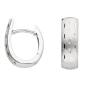 Preview: Creole 14,8x5,1mm satiniert diamantiert rhodiniert Silber 925