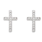 Preview: Ohrstecker Ohrring 10,7x7,5mm Kreuz mit Zirkonias Silber 925