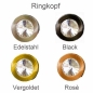Preview: Edelstahl PVC Ring schwarz mit Kristall Stein nach Wahl
