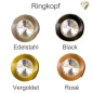Preview: Edelstahl PVC Ring grau mit Kristall Steine oder Süsswasserperle nach Wahl