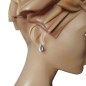 Preview: Ohrstecker oval geschlitzt mit Süßwasserperle 4mm Edelstahl