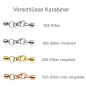 Preview: Lederband geflochten schwarz 2,5-8mm mit 925 Silber Karabiner