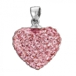 Preview: Anhänger 3D Herz Zirkonia rosa Silber 925