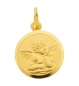 Preview: Anhänger Medaille Amor Engel "Gott schütze Dich" 10mm 585 GOLD