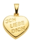 Preview: Anhänger 14x11mm Herz - ICH LIEBE DICH - 8Kt 333 GOLD