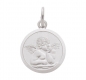 Preview: Anhänger Medaille Amor Engel rund 12mm in edlem 585 WEISSGOLD