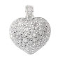 Preview: Anhänger Herz 13x11mm mit Zirkonia Silber 925