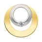 Preview: Anhänger rund bicolor 14mm Zirkonia 14Kt 585 GOLD