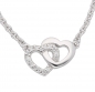 Preview: Kette und Anhänger 2 Herzen Zirkonia Silber 925 42cm+3cm