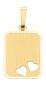 Preview: Anhänger Gravurplatte eckig 13x16mm 2 Herzen 14Kt Gold