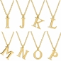 Preview: Anhänger Buchstabe A-Z mit Diamant 0,008ct und Kette Silber 925 vergoldet 45+3cm