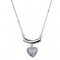 Preview: Collier Kette mit Herz 12x13  Zirkonia Silber 925 42+5cm