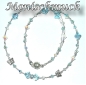 Preview: Collier Kette Blau Weiss Klar 43cm