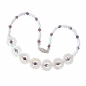 Preview: Collier Scheiben creme mit Doppelkegel amethyst AB 45cm