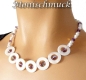 Preview: Collier Scheiben creme mit Doppelkegel amethyst AB 45cm