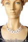 Preview: Collier Scheiben creme mit Doppelkegel amethyst AB 45cm